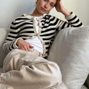Lightweight Striped Knit Cardigan