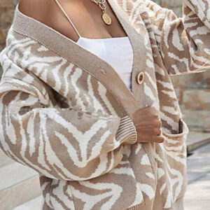 Casual Knit Animal Style Cardigan